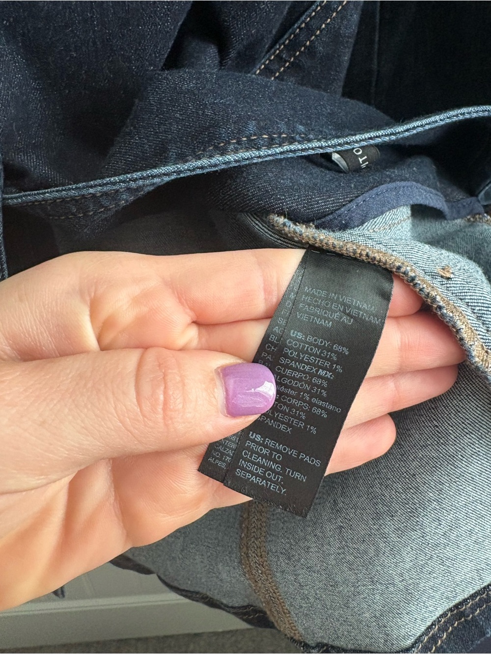 White House Black Market Dark Indigo Denim Blazer - Picture 5 of 5